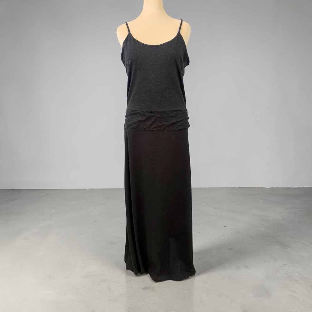 HORNY TOAD Black Knit Maxi DRESS XL 16 18 Tank Casual Organic Cotton Lyocell